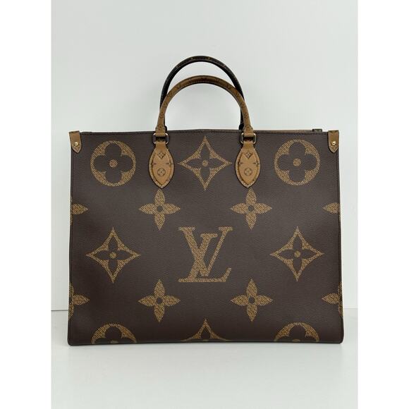 Louis Vuitton Monogram Giant Onthego GM Tote Bag Brown with Gold Hardware B-3 - Picture 6 of 16
